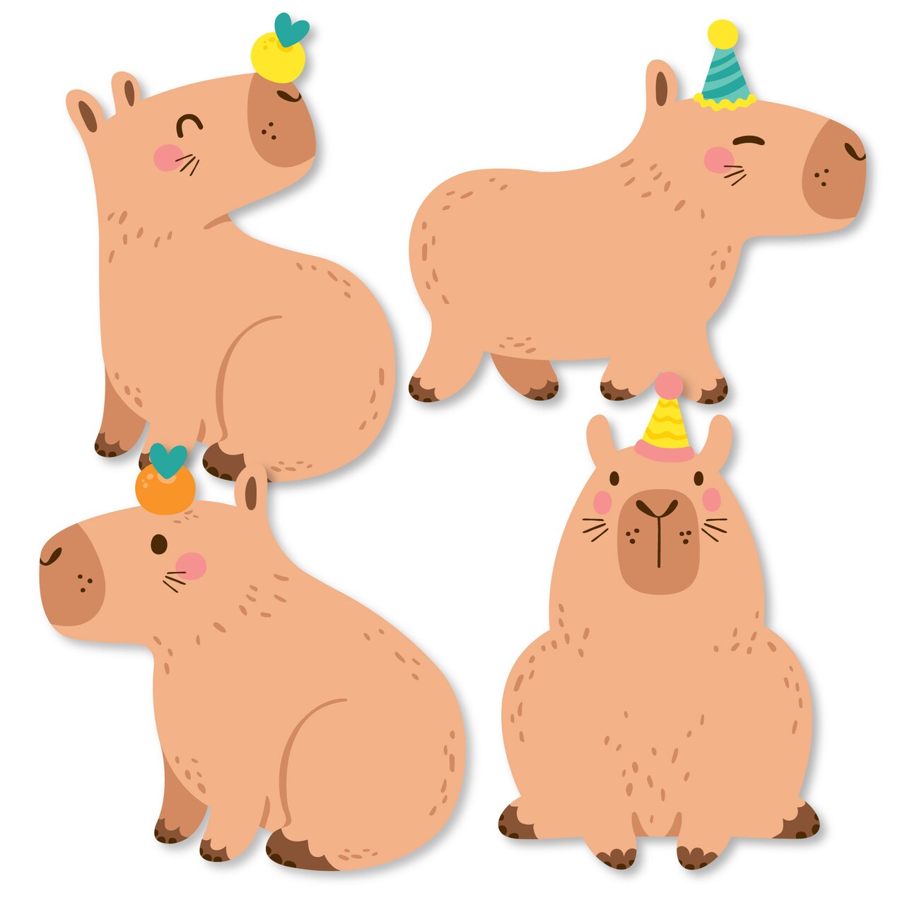 Big Dot of Happiness Capy Birthday - DIY Shaped Capybara Party Cut-Outs - 24 Count